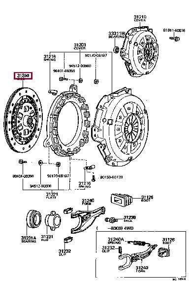 Toyota 3125035100 Clutch disc 3125035100: Buy near me in Poland at 2407.PL - Good price!