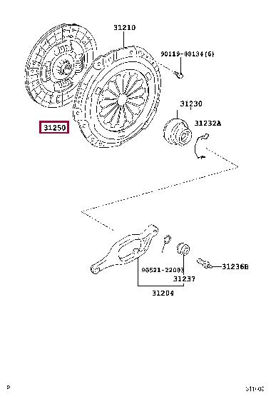 Toyota 31250-35450 Clutch disc 3125035450: Buy near me in Poland at 2407.PL - Good price!