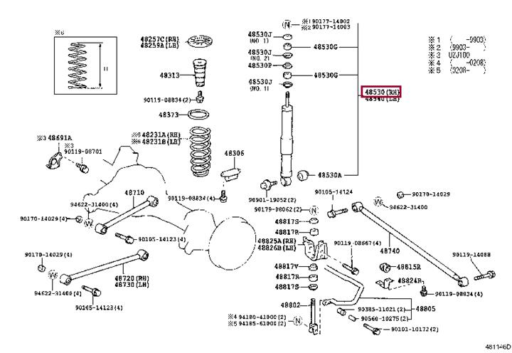 Toyota 48530-69117 Амортизатор подвески задний правый газомасляный 4853069117: Отличная цена - Купить в Польше на 2407.PL!