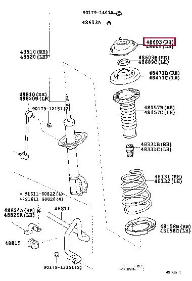 Toyota 48609-33170 Front Shock Absorber Support 4860933170: Buy near me in Poland at 2407.PL - Good price!