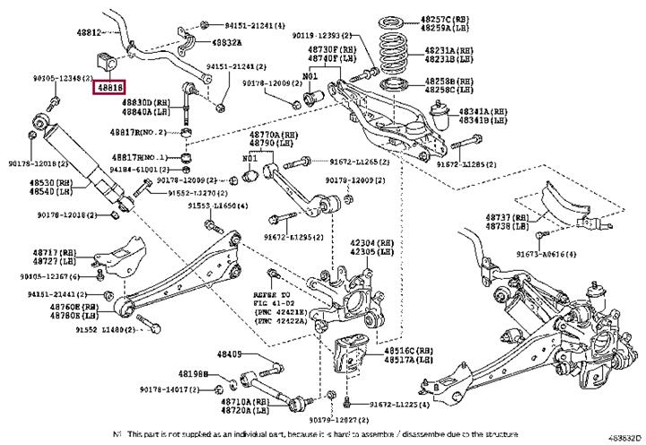 Toyota 48818-42020 Rear stabilizer bush 4881842020: Buy near me in Poland at 2407.PL - Good price!