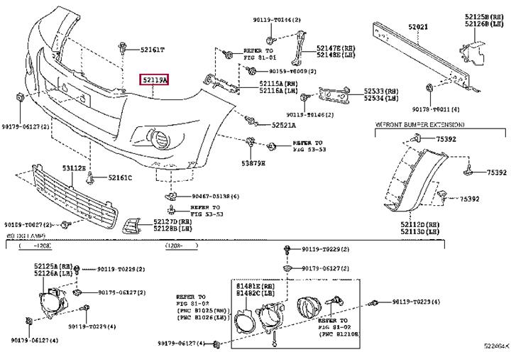 Toyota 52119-0K981 Zderzak przedni 521190K981: Dobra cena w Polsce na 2407.PL - Kup Teraz!