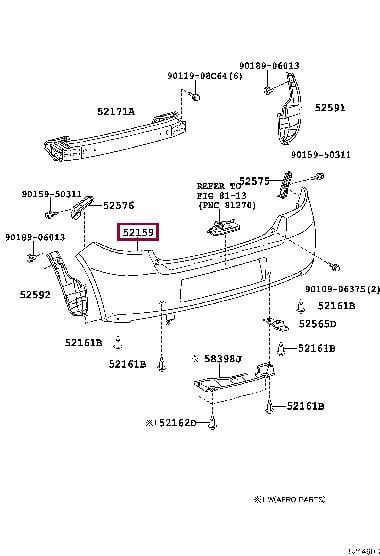 Toyota 52159-0D986 Bumper 521590D986: Buy near me at 2407.PL in Poland at an Affordable price!