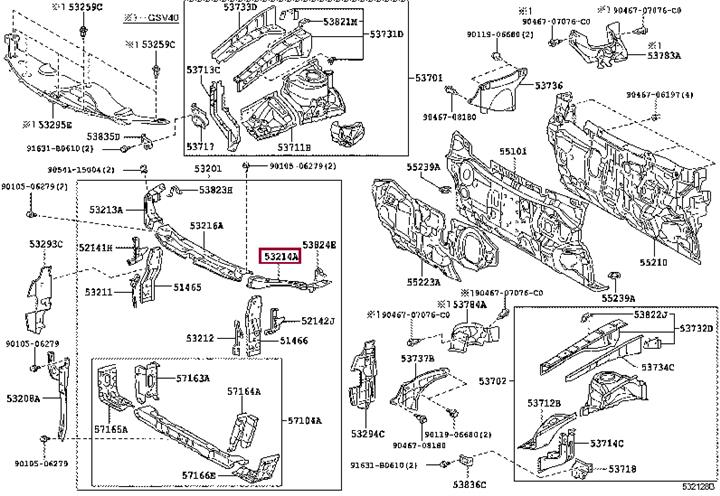 Toyota 53214-33030 SUPPORT, RADIATOR, 5321433030: Buy near me in Poland at 2407.PL - Good price!
