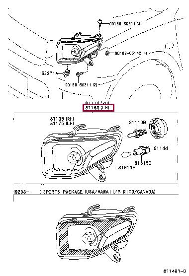 Toyota 81150-42190 Headlamp 8115042190: Buy near me in Poland at 2407.PL - Good price!