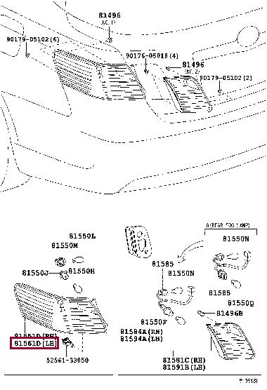 Toyota 81561-33470 Rückleuchte links 8156133470: Kaufen Sie zu einem guten Preis in Polen bei 2407.PL!