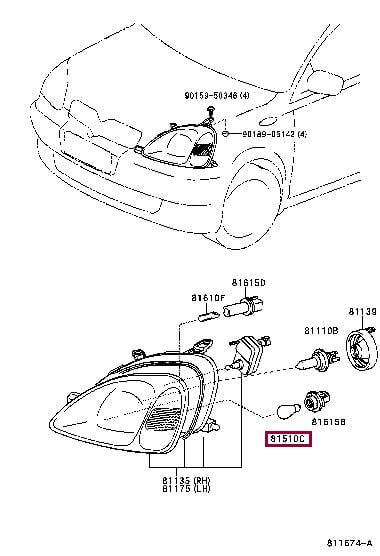 Toyota 99132-YZZBF Lampa halogenowa 99132YZZBF: Atrakcyjna cena w Polsce na 2407.PL - Zamów teraz!