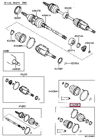 Toyota 04438-20131 Bellow, driveshaft 0443820131: Buy near me in Poland at 2407.PL - Good price!