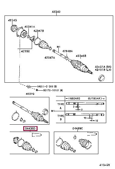 Toyota 04438-42010 Bellow, driveshaft 0443842010: Buy near me in Poland at 2407.PL - Good price!