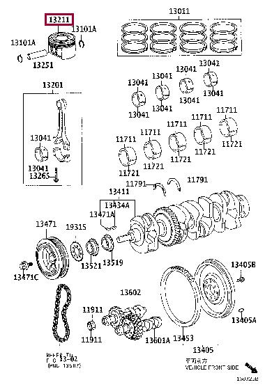 Toyota 13211-28060-B0 Поршень 1321128060B0: Приваблива ціна - Купити у Польщі на 2407.PL!