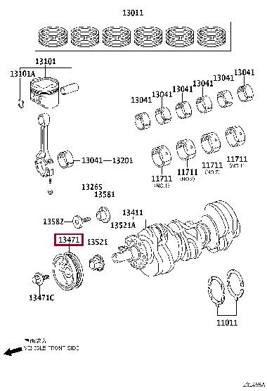Toyota 13470-31014 Pulley crankshaft 1347031014: Buy near me in Poland at 2407.PL - Good price!