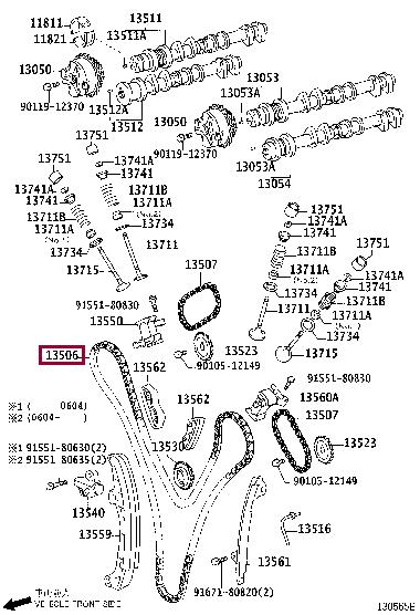 Toyota 13506-31010 Timing chain 1350631010: Buy near me at 2407.PL in Poland at an Affordable price!