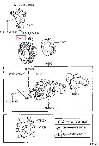 Toyota 16210-30010 Viscous coupling assembly 1621030010: Buy near me in Poland at 2407.PL - Good price!