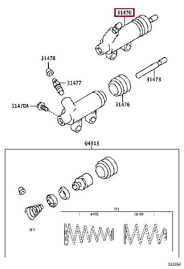 Siłownik sprzęgła Toyota: 3147060201 Toyota Siłownik sprzęgła