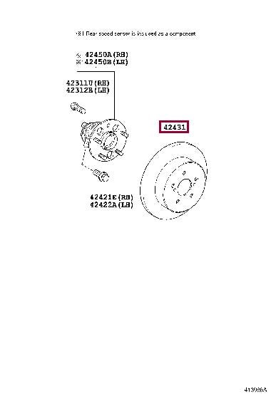 Toyota 42431-02170 Rear brake disc, non-ventilated 4243102170: Buy near me in Poland at 2407.PL - Good price!