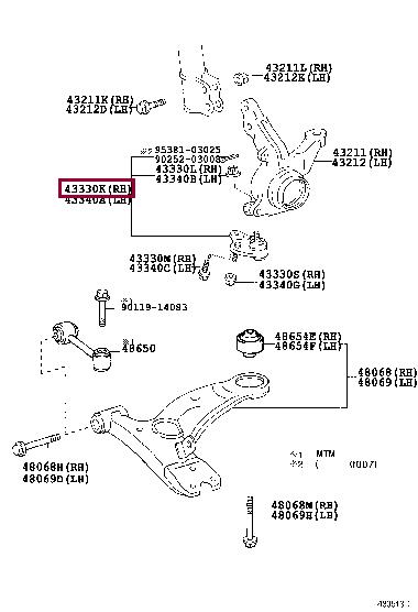 Toyota 43330-09130 Ball joint 4333009130: Buy near me at 2407.PL in Poland at an Affordable price!