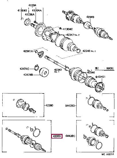 Toyota 43470-80304 Drive shaft 4347080304: Buy near me in Poland at 2407.PL - Good price!