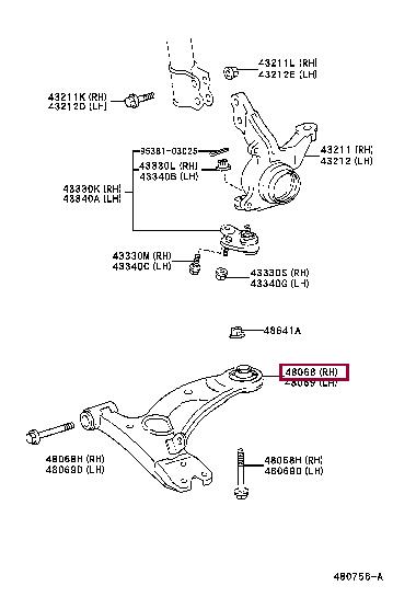 Toyota 48068-32070 Control Arm-/Trailing Arm Bush 4806832070: Buy near me in Poland at 2407.PL - Good price!