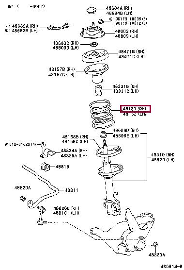 Toyota 48131-05430 Пружина подвески передняя 4813105430: Отличная цена - Купить в Польше на 2407.PL!