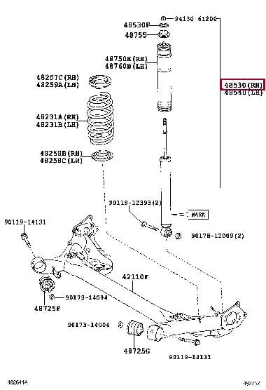 Toyota 48530-09N80 Shock absorber assy 4853009N80: Buy near me in Poland at 2407.PL - Good price!