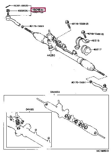 Toyota 45046-29335 Наконечник поперечної рульової тяги 4504629335: Приваблива ціна - Купити у Польщі на 2407.PL!