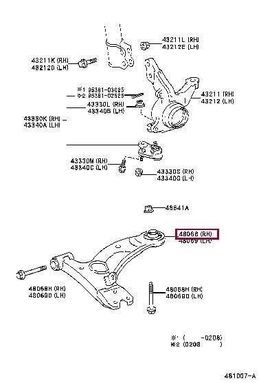 Toyota 48068-20381 Track Control Arm 4806820381: Buy near me in Poland at 2407.PL - Good price!