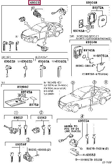 Toyota 69005-50B80 Wyłącznik zapłonu 6900550B80: Dobra cena w Polsce na 2407.PL - Kup Teraz!