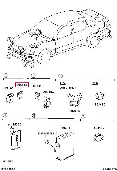 Toyota 89341-50011-B2 Датчик парковки 8934150011B2: Приваблива ціна - Купити у Польщі на 2407.PL!