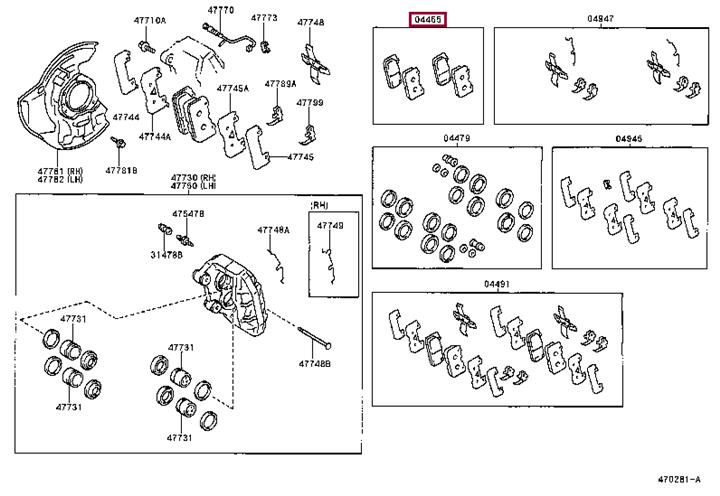 Toyota 04465-50060 Тормозные колодки дисковые, комплект 0446550060: Отличная цена - Купить в Польше на 2407.PL!