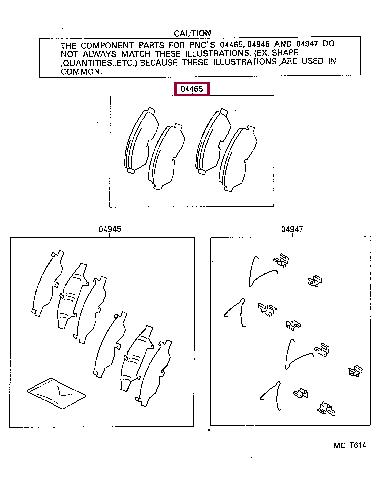 Toyota 04491-60160 Тормозные колодки дисковые, комплект 0449160160: Отличная цена - Купить в Польше на 2407.PL!