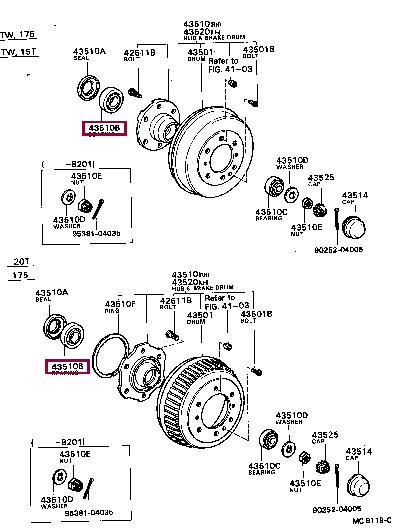 

bearing, tapered roller (for front axle inner bearing) 9036635004 Toyota