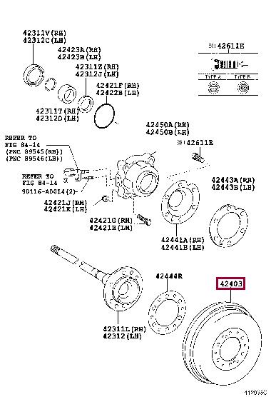 Toyota 42431-04050 Bęben hamulcowy 4243104050: Dobra cena w Polsce na 2407.PL - Kup Teraz!