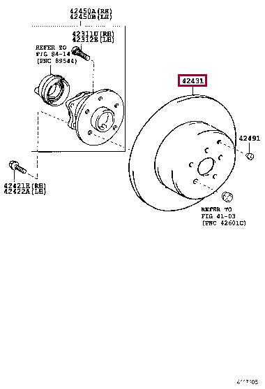 Toyota 42431-32111 Brake disc 4243132111: Buy near me in Poland at 2407.PL - Good price!