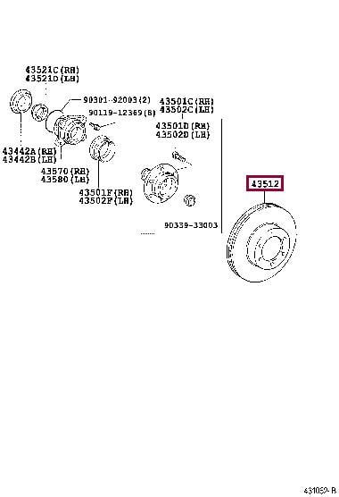 Toyota 43512-35321 Brake disc 4351235321: Buy near me at 2407.PL in Poland at an Affordable price!