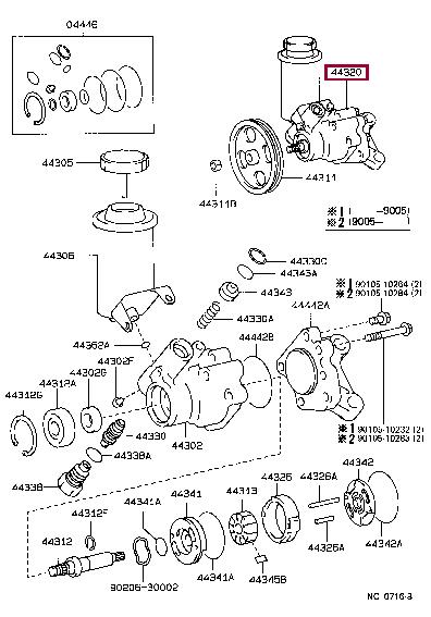 Toyota 44320-50010 Hydraulic Pump, steering system 4432050010: Buy near me in Poland at 2407.PL - Good price!
