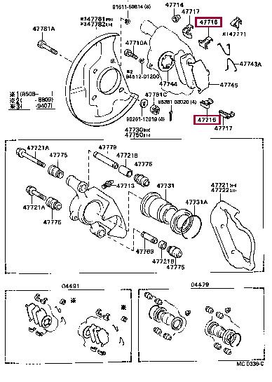 Toyota 47716-40010 Mounting kit brake pads 4771640010: Buy near me in Poland at 2407.PL - Good price!