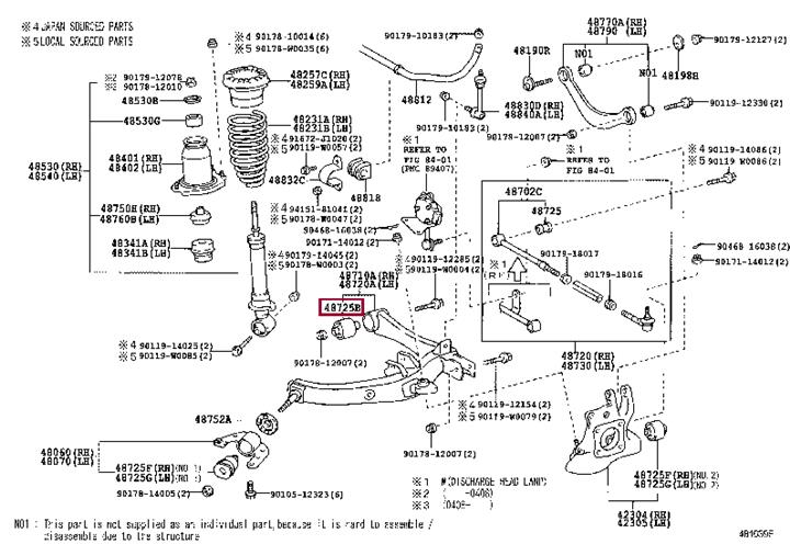 Toyota 48725-05070 Сайлентблок задний, переднего нижнего рычага 4872505070: Отличная цена - Купить в Польше на 2407.PL!