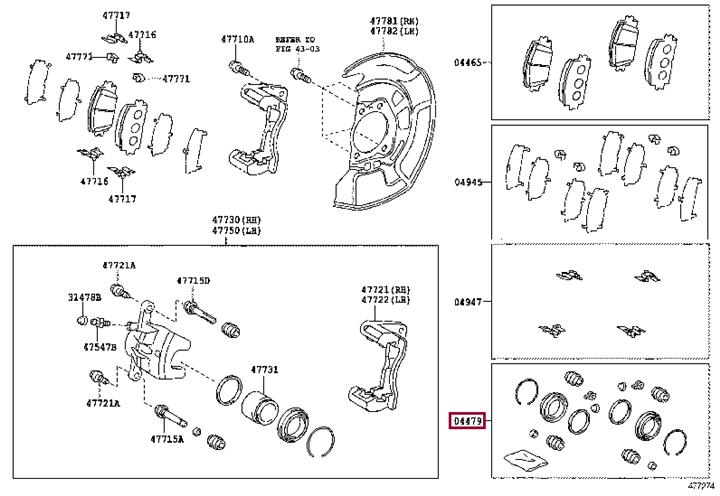 Toyota 04478-42020 Zestaw naprawczy, zacisk hamulca 0447842020: Dobra cena w Polsce na 2407.PL - Kup Teraz!