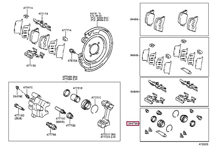 Toyota 04479-48030 Repair Kit, brake caliper 0447948030: Buy near me in Poland at 2407.PL - Good price!