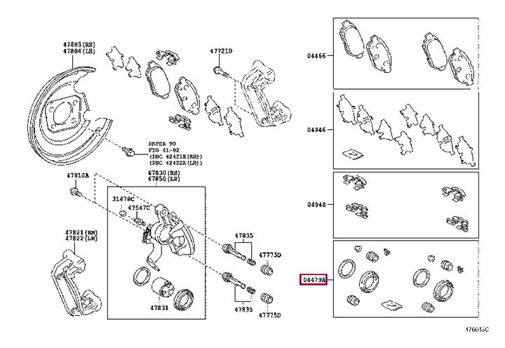 Toyota 04479-52170 Ремкомплект гальмівного супорта 0447952170: Приваблива ціна - Купити у Польщі на 2407.PL!