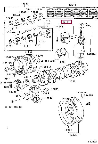 Toyota 13101-17100-03 Piston set 131011710003: Buy near me in Poland at 2407.PL - Good price!