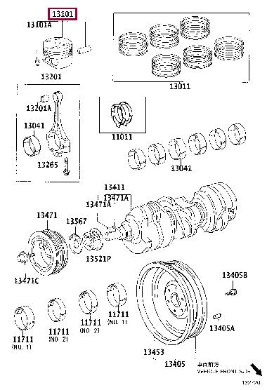 Toyota 13101-20040 Поршень з кільцями, комплект 1310120040: Приваблива ціна - Купити у Польщі на 2407.PL!