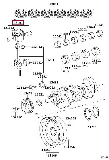 Toyota 13101-31030-B0 Piston 1310131030B0: Buy near me in Poland at 2407.PL - Good price!