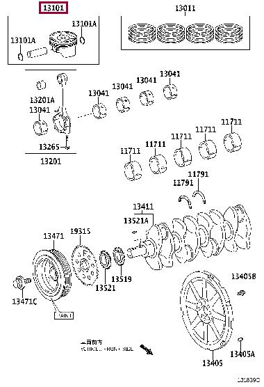 Toyota 13101-37120 KOLBEN ohne ringe 1310137120: Kaufen Sie zu einem guten Preis in Polen bei 2407.PL!