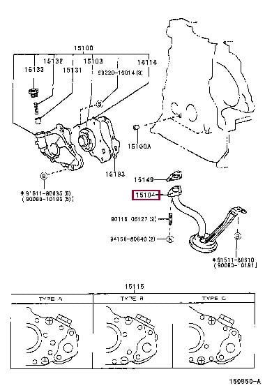 Toyota 15104-22023 Маслоприемник 1510422023: Отличная цена - Купить в Польше на 2407.PL!