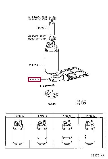 Toyota 23217-74030 Kraftstofffilter 2321774030: Kaufen Sie zu einem guten Preis in Polen bei 2407.PL!