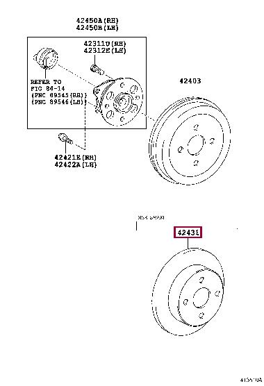 Toyota 42431-0D060 Rear brake disc, non-ventilated 424310D060: Buy near me in Poland at 2407.PL - Good price!