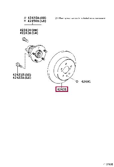 Toyota 42431-33150 Brake disc 4243133150: Buy near me in Poland at 2407.PL - Good price!