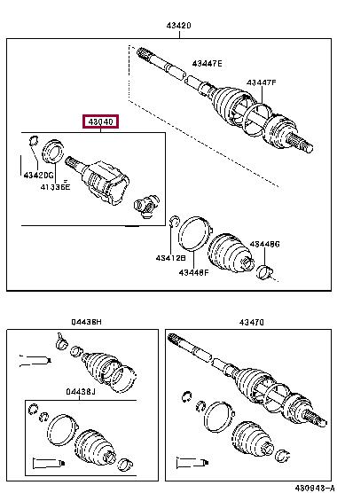 Toyota 43040-02050 CV joint 4304002050: Buy near me at 2407.PL in Poland at an Affordable price!