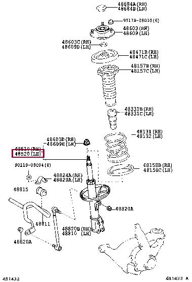 Toyota 48520-80004 Shock absorber assy 4852080004: Buy near me in Poland at 2407.PL - Good price!